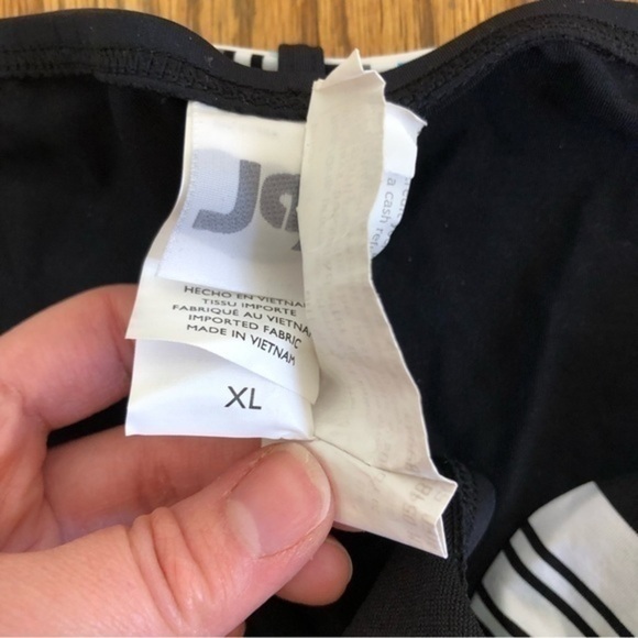 NEW NWOT JAG JEANS Solid Black Blue White Belted Stripe Y2K Bikini BOTTOM XL - Picture 6 of 8